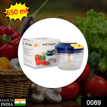 Chopper with Blades for Effortlessly Chopping Vegetables and Fruits for Your Kitchen (650ml) - Justgrabit Inc.