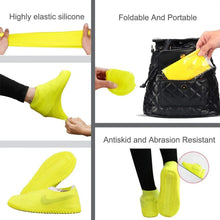 NON - SLIP SILICONE RAIN REUSABLE ANTI SKID WATERPROOF FORDABLE BOOT SHOE COVER (MEDIUM/ Mix Color) - Justgrabit Inc.