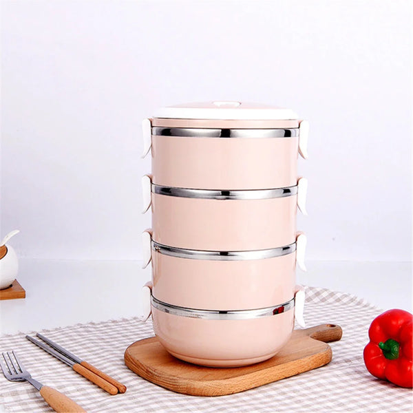 Multi Layer Stainless Steel Hot Lunch Box (4 Layer) - Justgrabit Inc.