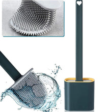 Silicone Toilet Brush with Holder Stand for Bathroom Cleaning - Justgrabit Inc.