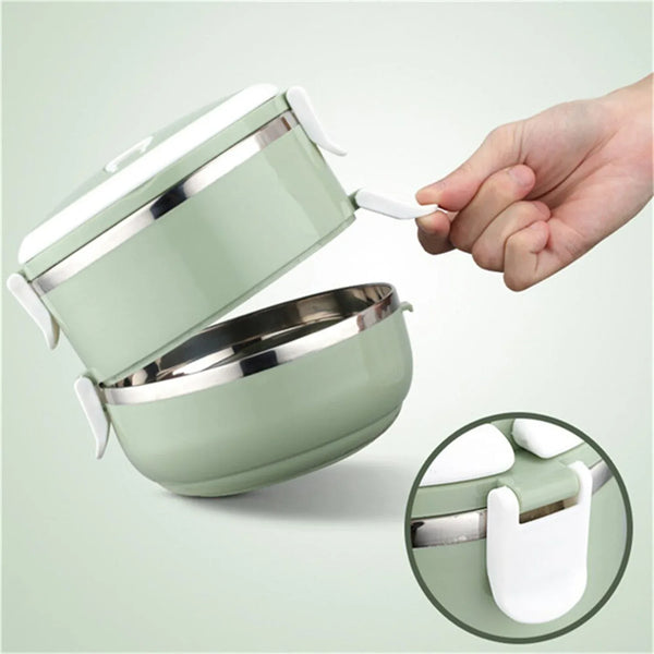 Multi Layer Stainless Steel Hot Lunch Box (2 Layer) - Justgrabit Inc.