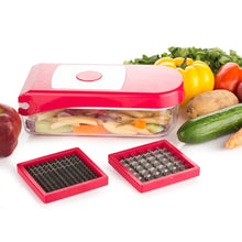 Ganesh Plastic Chopper Vegetable and Fruit Cutter, Red - Justgrabit Inc.