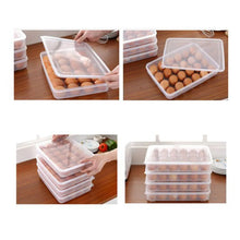 24 Grids Plastic Egg Box Container Holder Tray for Fridge with Lid for 2 Dozen Egg Tray - Justgrabit Inc.