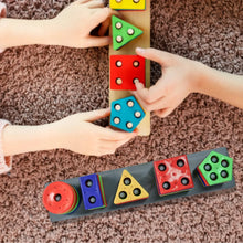 Geometric Brick - 5 Angle Matching Column Blocks for Kids - Preschool Educational Learning Toys. - Justgrabit Inc.