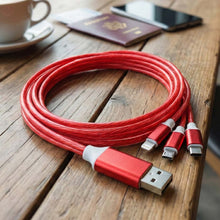 3 - in - 1 LED Glow Fast Charging Cable (1 Pc) - justgrabit.in | Just Grab It