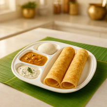 Plastic Large Compartment Dinner Plate / Thali with 4 Sections - justgrabit.in | Just Grab It