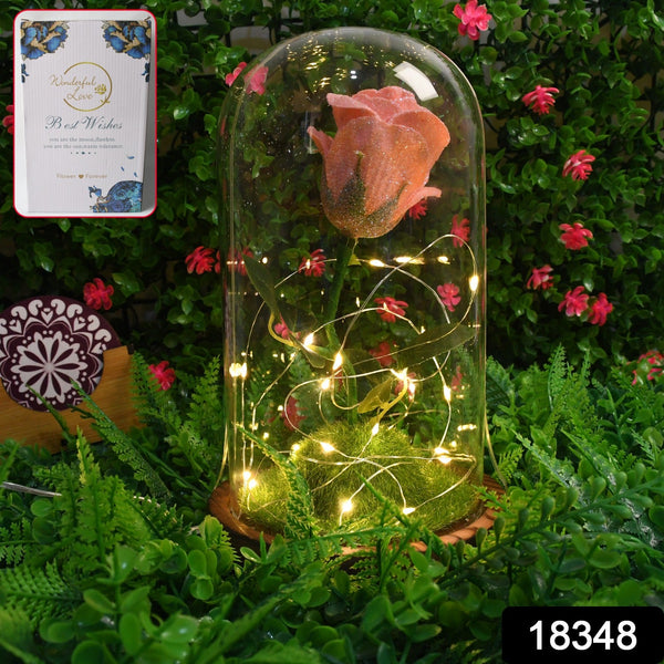 Glass Flower with Led Light Great Gift (1 Set) - justgrabit.in | Just Grab It