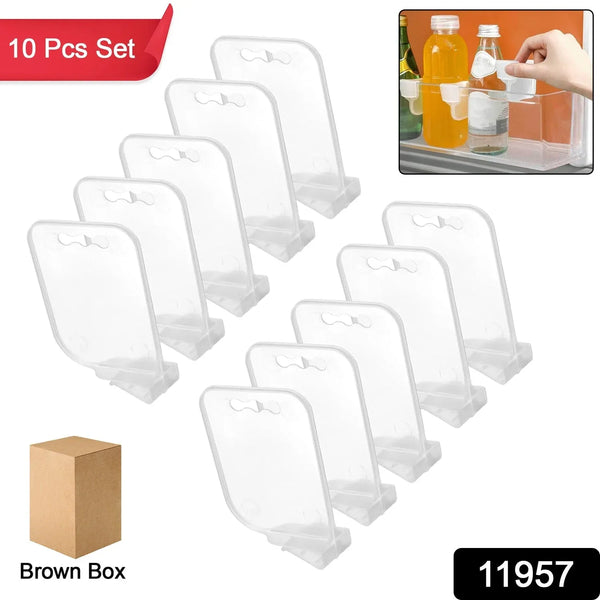 Plastic Storage Baskets Space allocator, Refrigerator Organizer Bins partition Clip (10 Pcs Set) - Justgrabit Inc.