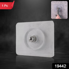 Heavy Duty Transparent Adhesive Wall Hook with Stainless Steel Screw Head (1 Pc) - justgrabit.in | Just Grab It