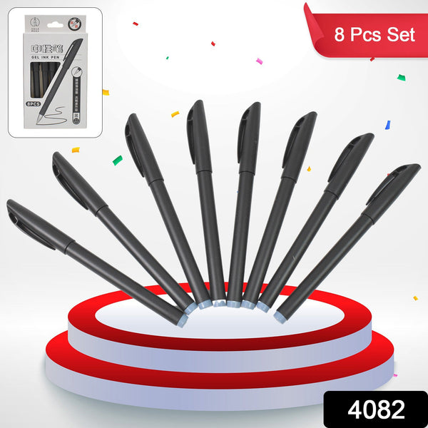 Writing Black Gel Pen for School Stationery Gift for Kids (8 Pcs set) - justgrabit.in | Just Grab It