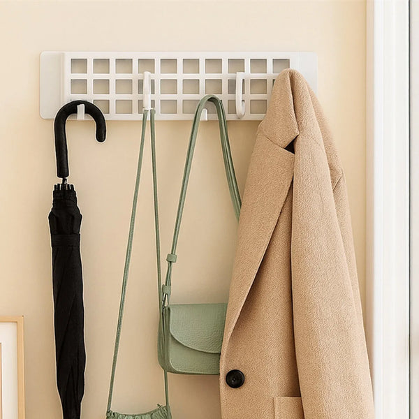 5Spin Plastic Hanger Hook, Hotel, Bathroom Wardrobe Wall Clothes Coat Towel Hanging Hanger Hook Plastic Sticker Multipurpose Hanger Hooks - justgrabit.in | Just Grab It