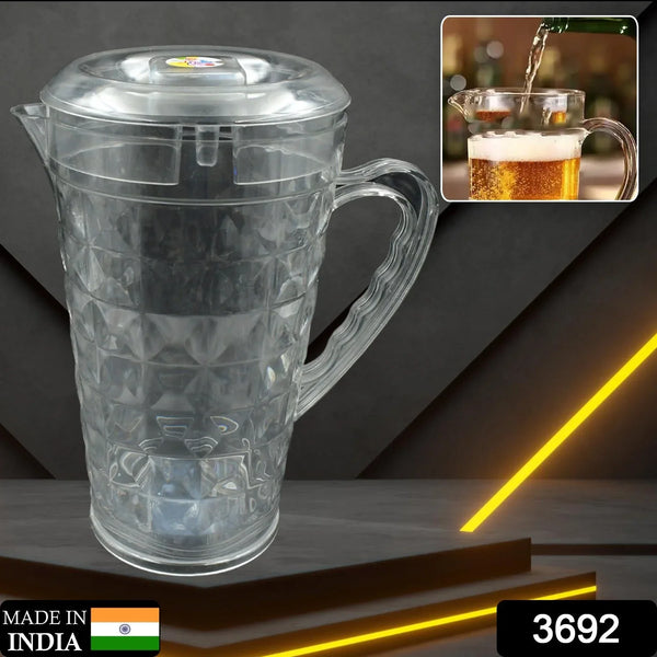 Mocktail Pet Jug Plastic Jug With lid, Drinking Beverage Jag, Transparent Tableware Reusable BPA Free, Plastic Water jug for Home use, Perfect for Home, Restaurants - Justgrabit Inc.