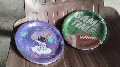 Round Plates Disposable Paper Plates Happy Birthday, Gift (10 Pcs Set / Mix Design) - justgrabit.in | Just Grab It