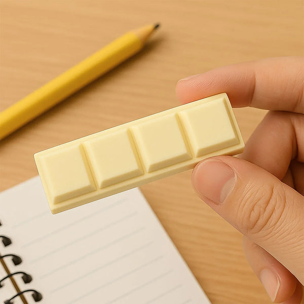 3D Chocolate Shaped Erasers Soft Pencil Erasers Supplies for Office School Students Drawing Writing Classroom Rewards for Return Gift, Birthday Party, School Prize (1 Pc 4 grid) - Justgrabit Inc.