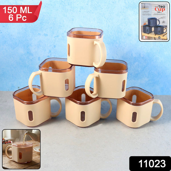 Premium Square Shape Tea Cup Set – 6 - Piece (150 ML) - justgrabit.in | Just Grab It