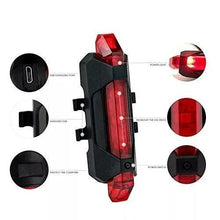 Rechargeable Bicycle Front Waterproof LED Light (Red) - Justgrabit Inc.