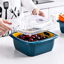 Double Layer Food Drainer Washing Basket with Collapsible Strainers Colander - Justgrabit Inc.