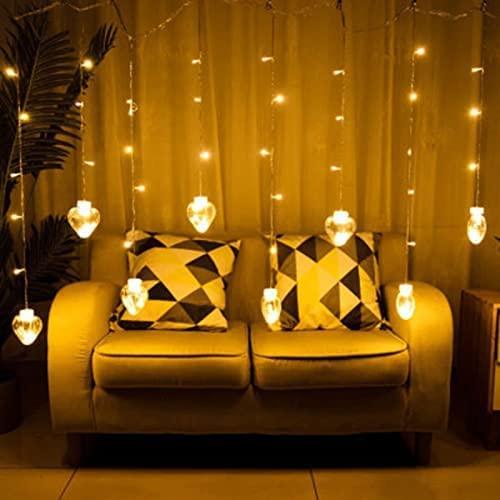 8 Feet 12 Wish Heart Ball String LED Lights With Color Box for Home Decoration, Diwali & Wedding LED Christmas Light Indoor and Outdoor Light ,Festival Decoration (Wishing Ball Warm White) - justgrabit.in | Just Grab It