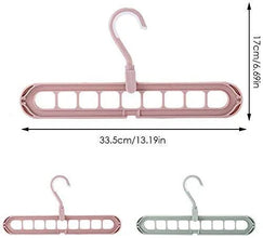 Anti - Skid Plastic 9 - Holes Magic Wardrobe Folding Hangers - Justgrabit Inc.