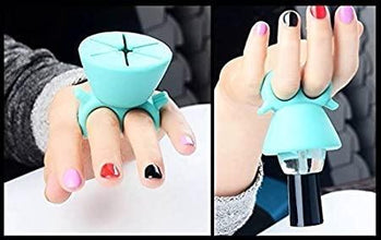 Nail Polish Holder Ring with Nail Polish Holder Stand, Fingernail Painting Tools, Manicure and Pedicure Accessories - Justgrabit Inc.