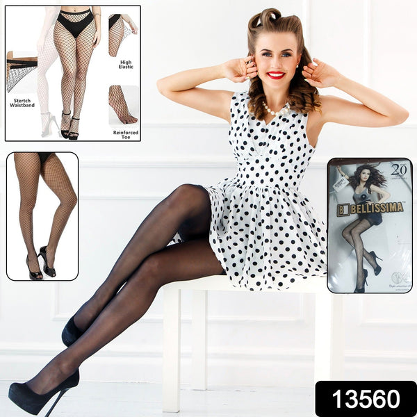 Women's / Girls's High Waist Pantyhose Tights Fishnet Stockings Broad Mesh Net (1 Pc) - justgrabit.in | Just Grab It