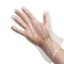 Plastic Transparent Disposable Clear Gloves (White) (100Pc) - Justgrabit Inc.