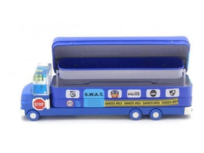 Double Decker Magic Truck Compass Multi Level Metal Truck Compass Pencil Case with Movable Wheels & Sharpener (Mix Design) - justgrabit.in | Just Grab It
