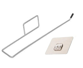 Stainless Steel Drill Free Self - Adhesive Paper Roll Holder Tissue Paper Stand Towel Bar Hanger Kitchen Towel Holder for Kitchen Bathroom Toilet (Pack of 1) - justgrabit.in | Just Grab It