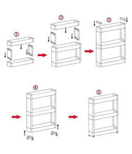 Multipurpose 3 Layer Slim Side Space Saving Storage Organizer Rack Shelf - Justgrabit Inc.