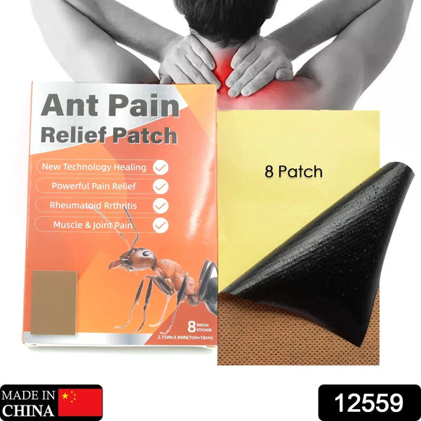 Ant Pain Relief Patch - Pack of 8 Patches | Instant Relief from Muscular Pain & Joint Pain| Natural Pain Relief Patches | Powerful Pain Relief, No Side Effects - Justgrabit Inc.