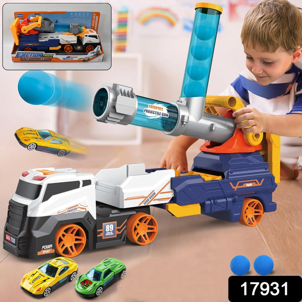 Large Truck Toys Include 2 Racing Cars+4 Ball, Light & Sounds (Battery Not Included) - justgrabit.in | Just Grab It