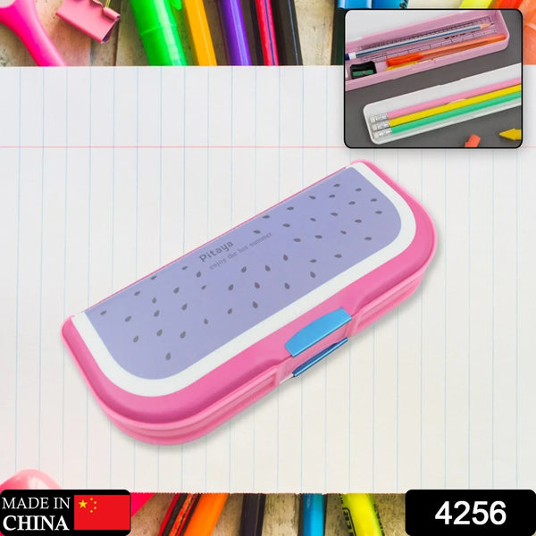 Multipurpose Cartoon Pencil Box – 2 - Compartment Compass Box for Kids (Mix Color 1 Pc) - Justgrabit Inc.