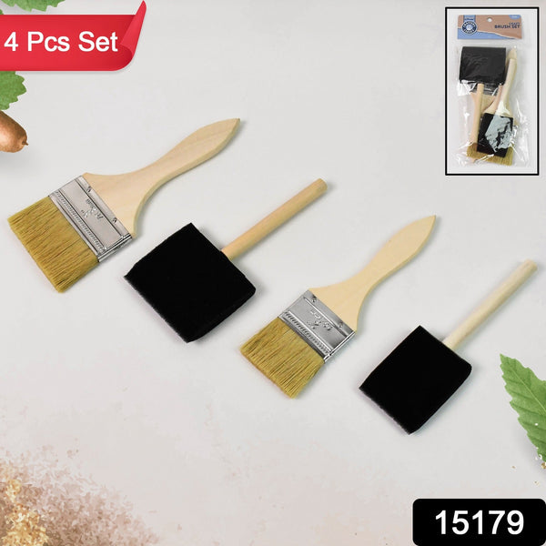 Paint Brush for Wall Painting & Foam Brush Painting Sponge Tool (4 Pcs Set) - justgrabit.in | Just Grab It