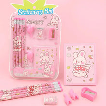 Kids' Stationery Kit: Wooden Pencils, Sharpener, Eraser, Diary (9 Pc Set) - Justgrabit Inc.