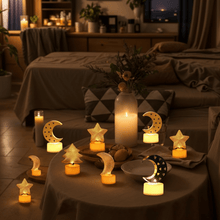 Decorative Moon Shaped Flameless LED Candles (4 Pc) - justgrabit.in | Just Grab It