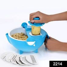 Multifunctional Vegetable Fruits Cutter Shredder with Rotating Drain Basket - Justgrabit Inc.