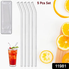 Reusable Glass Straws Clear Glass Drinking Straw 5Pc - Justgrabit Inc.