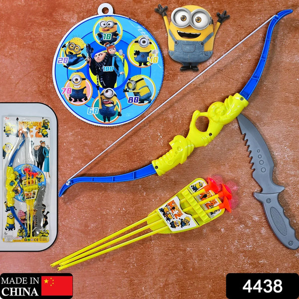 Plastic Archery Bow and Arrow Toy Set with single knife and 3pc Arrow and Target Board, - Justgrabit Inc.
