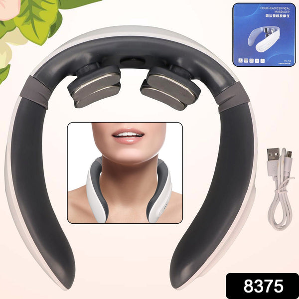 4 Heads Smart Electric Neck and Back Pulse Massager (1 Pc) - justgrabit.in | Just Grab It