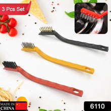 Mini Wire Brush Set - Brass, Nylon, Steel for Cleaning & Rust Removal (3 Pcs Set) - Justgrabit Inc.