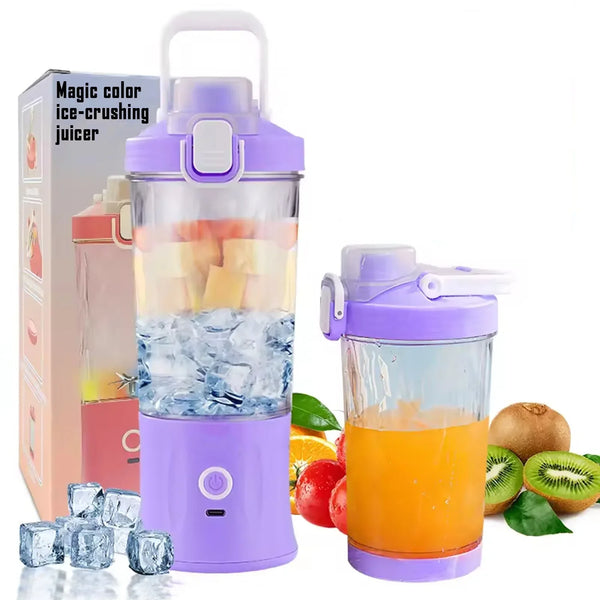 Eletric Crusher Juicer With Multicolor Light, 8 Blades (600 ML / Multicolor) - Justgrabit Inc.