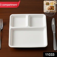 Plastic 3 - Compartment Plate for Meal Serving - justgrabit.in | Just Grab It