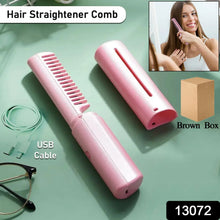 Rechargeable Mini Hair Straightener, Travel Portable USB Charging Cordless Hair Straightener Bursh, Three Temperature Adjustments Flat Iron Comb (1 Pc) - Justgrabit Inc.
