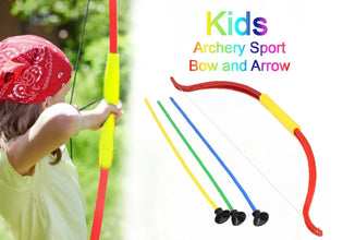 Kids Archery Sport Bow and Arrow Toy Set with Quiver to Hold Arrows - Justgrabit Inc.