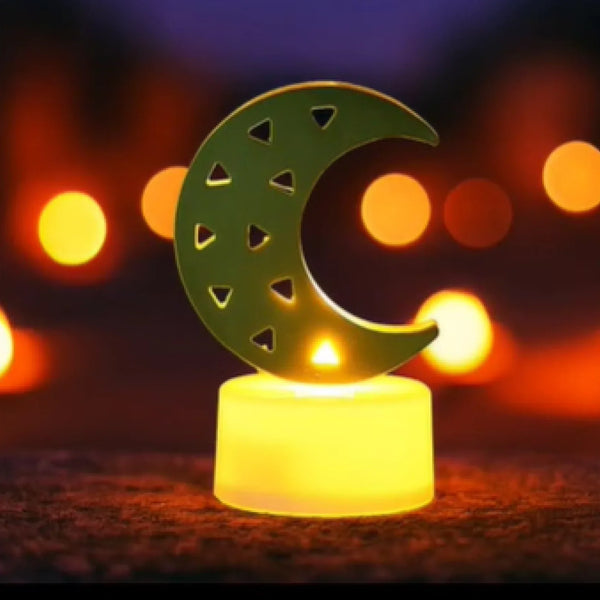 Decorative Moon Shaped Flameless LED Candles (12 Pc) - justgrabit.in | Just Grab It
