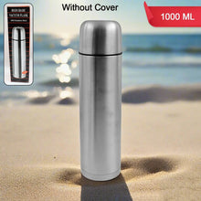 Vacuum Flask Without Cover, 18/8 Stainless Steel | Hot and Cold Water Bottle with Push - Down Lid | Double Walled Stainless Steel Bottle for Travel, Home, Office, School, Picnic (1000 ML / Without Cover) - Justgrabit Inc.
