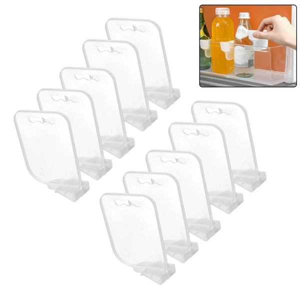 Plastic Storage Baskets Space allocator, Refrigerator Organizer Bins partition Clip (10 Pcs Set) - Justgrabit Inc.