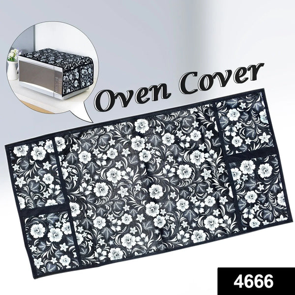 Microwave/Oven Top Cover with 4 Utility Pockets (Mix Design) - Justgrabit Inc.