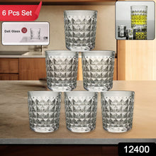 Premium Crystal - Style Glass Tumbler Set (6 Pc / 210 ML) - justgrabit.in | Just Grab It