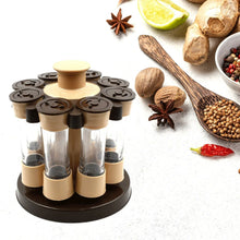 Revolving Spice Rack, 8 Spice jars with 120 ml, Condiment Set - Justgrabit Inc.